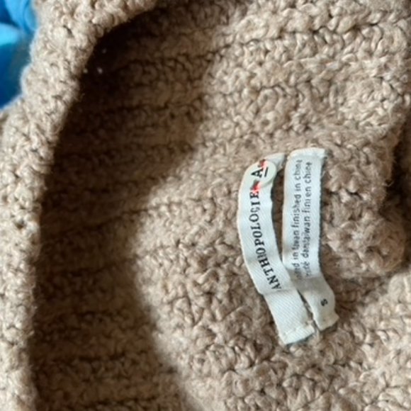 Anthropologie Margaret Knitted Mock Neck Sweater Size Small Beige - Picture 6 of 7